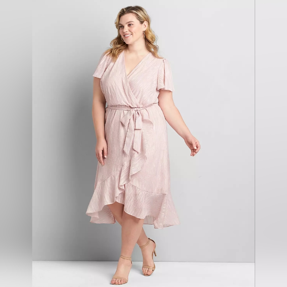 Lane Bryant Crossover High-Low Midi Dress